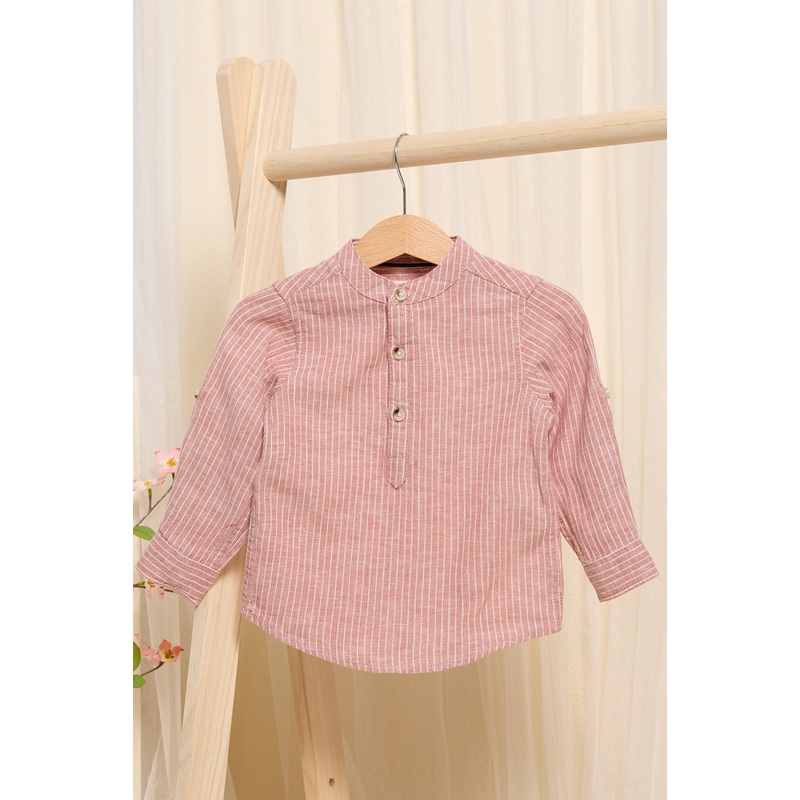 Infant Boys Pink Striped Shirt