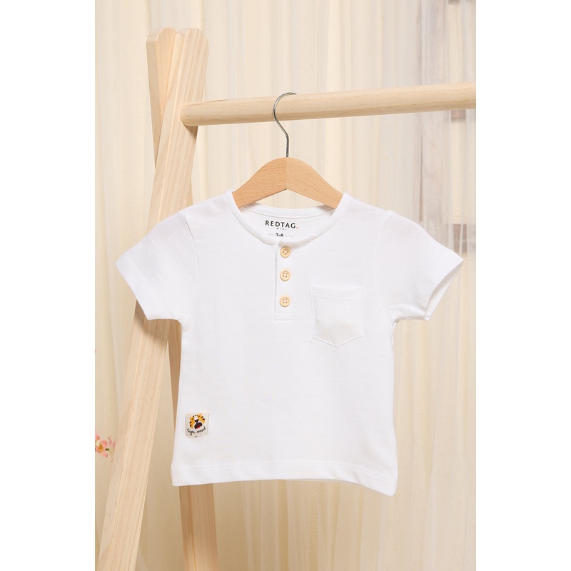 Infant Boys White Henley T-Shirt