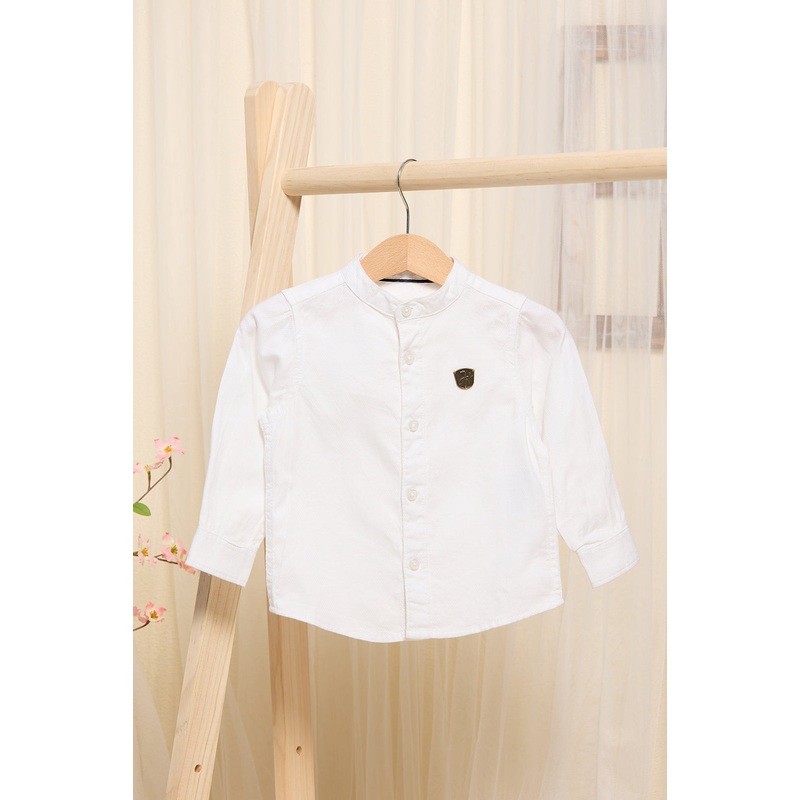 Infant Boys White Mandarin Shirt