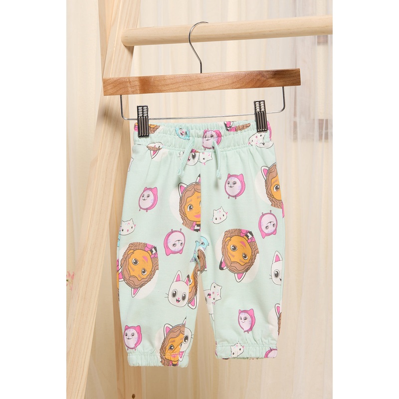 Infant Girls Mint Printed Active Pants