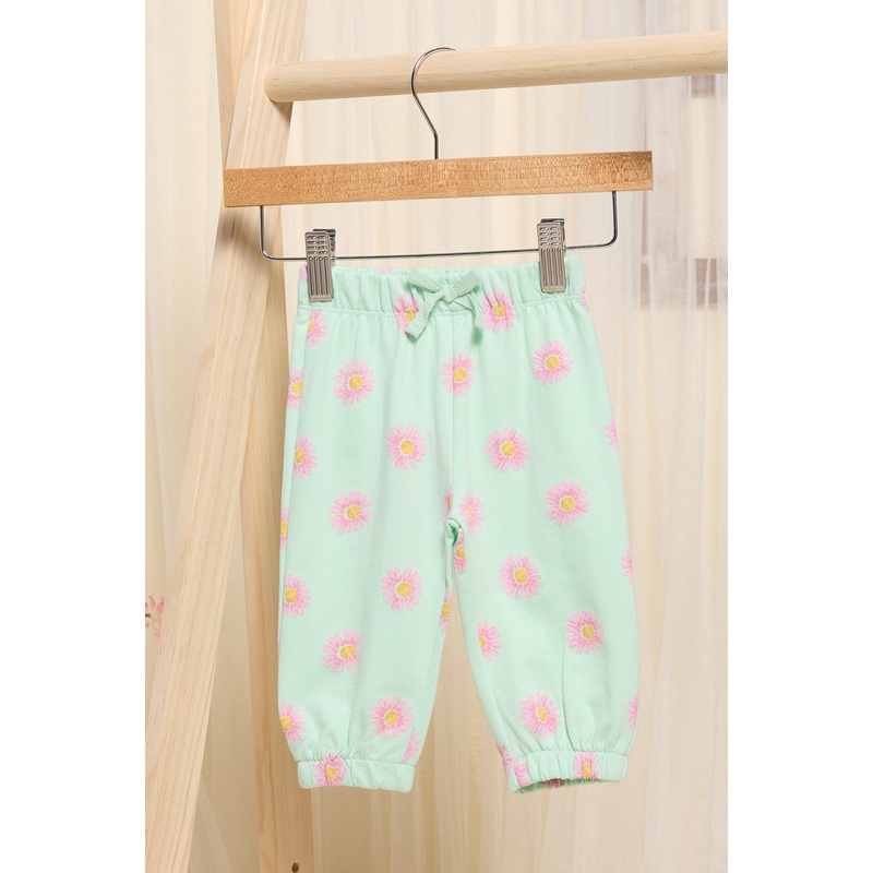 Infant Girls Mint  Printed Mint Jogger
