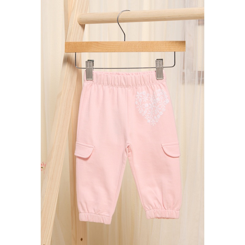 Infant Girls Pink Placement Print Jogger