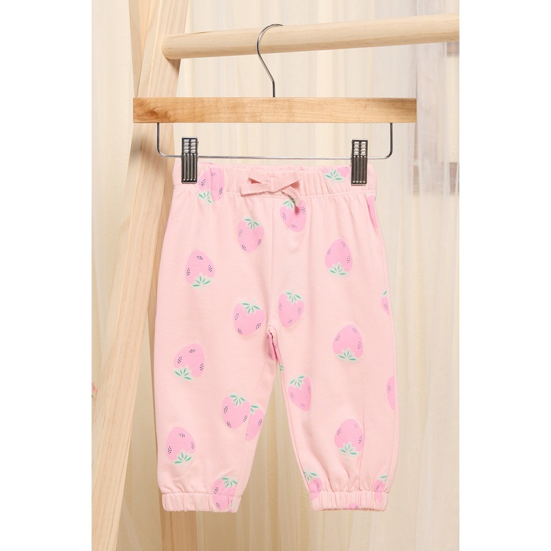 Infant Girls Pink Printed Jogger