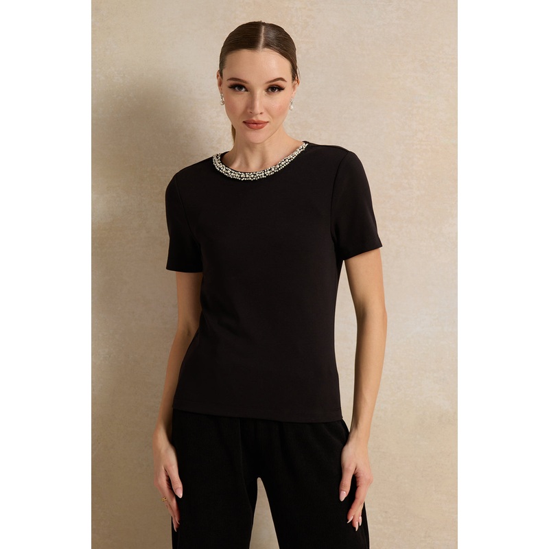 Women Black Embellished Top|UK8|UK10|UK12|UK14|UK16|UK18