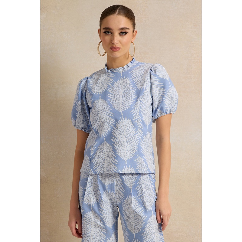 Women Blue Printed Top|UK8|UK10|UK12|UK14|UK16|UK18