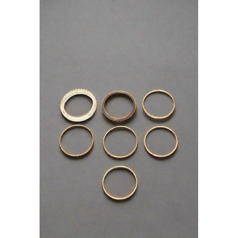 Women Gold Embellished Bracelet Set (7 Piece)