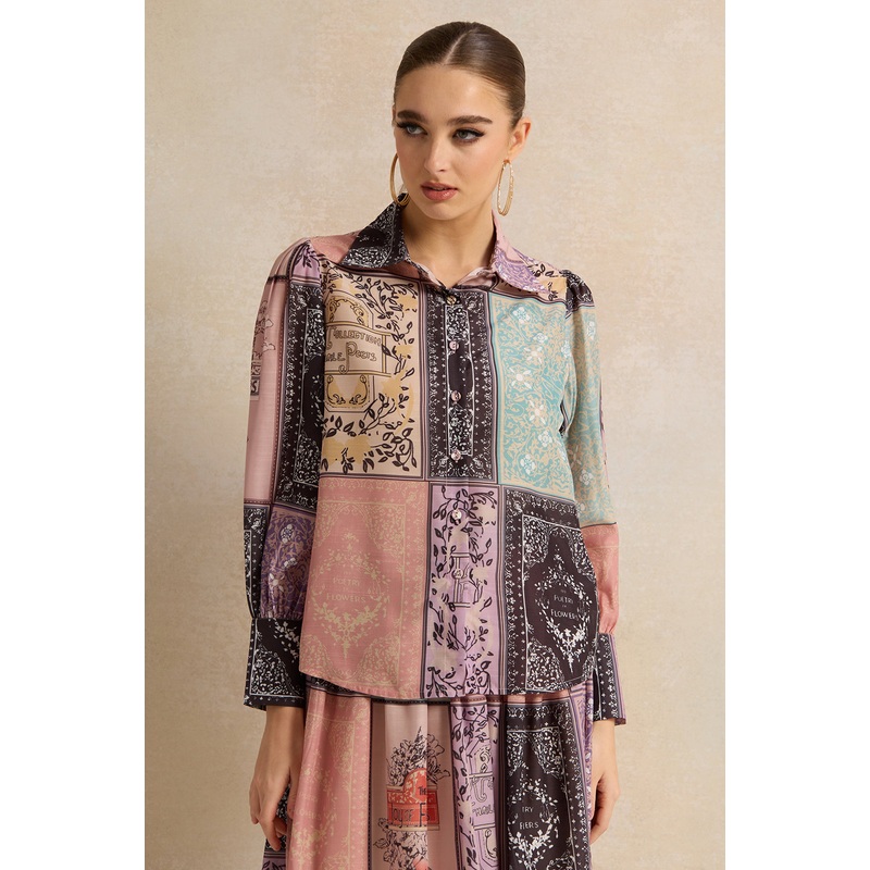 Women Multicolour Printed Collared Blouse