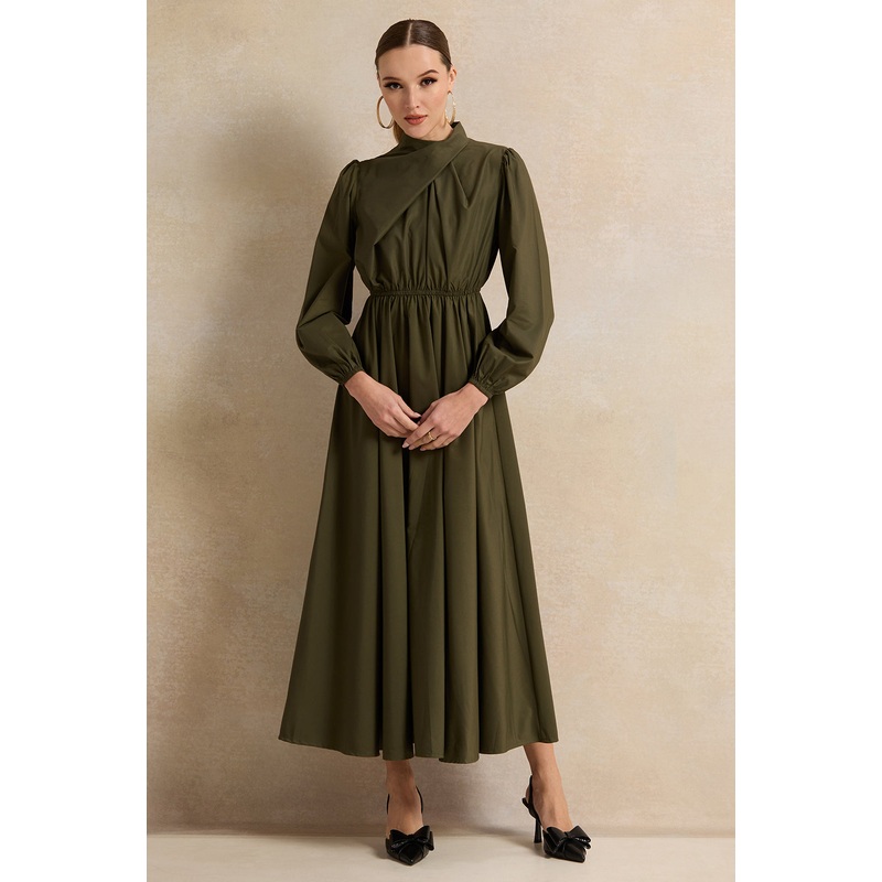 Women Olive Plain Maxi Dress|UK8|UK10|UK12|UK14|UK16|UK18