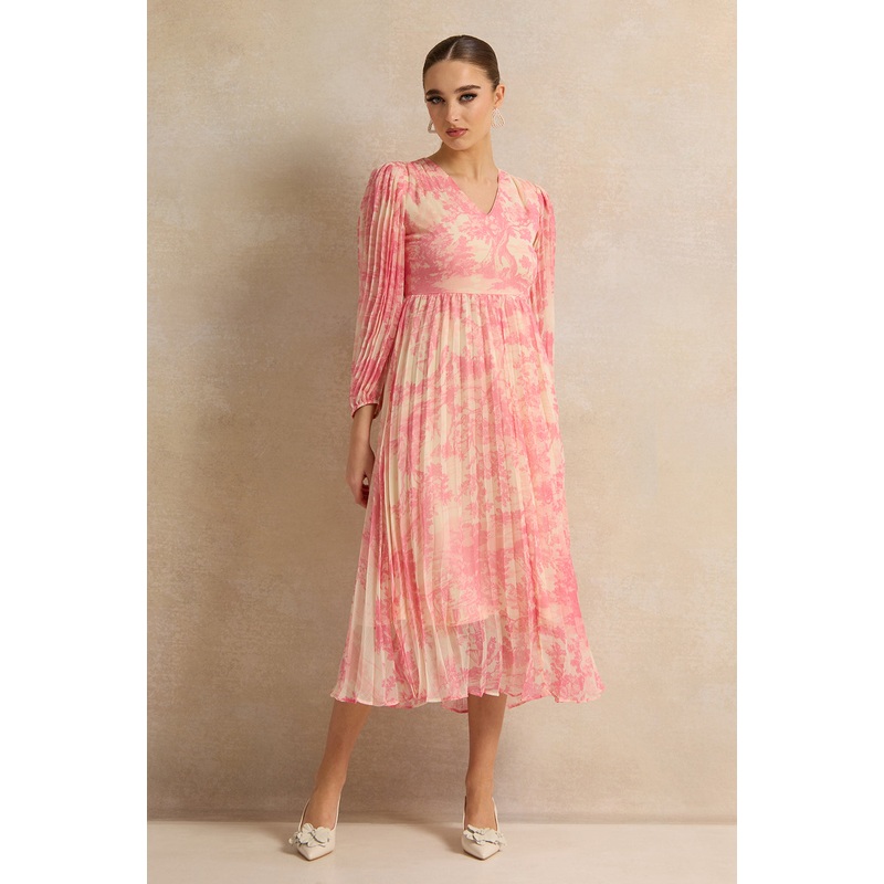 Women Pink Printed  Dress|UK8|UK10|UK12|UK14|UK16|UK18