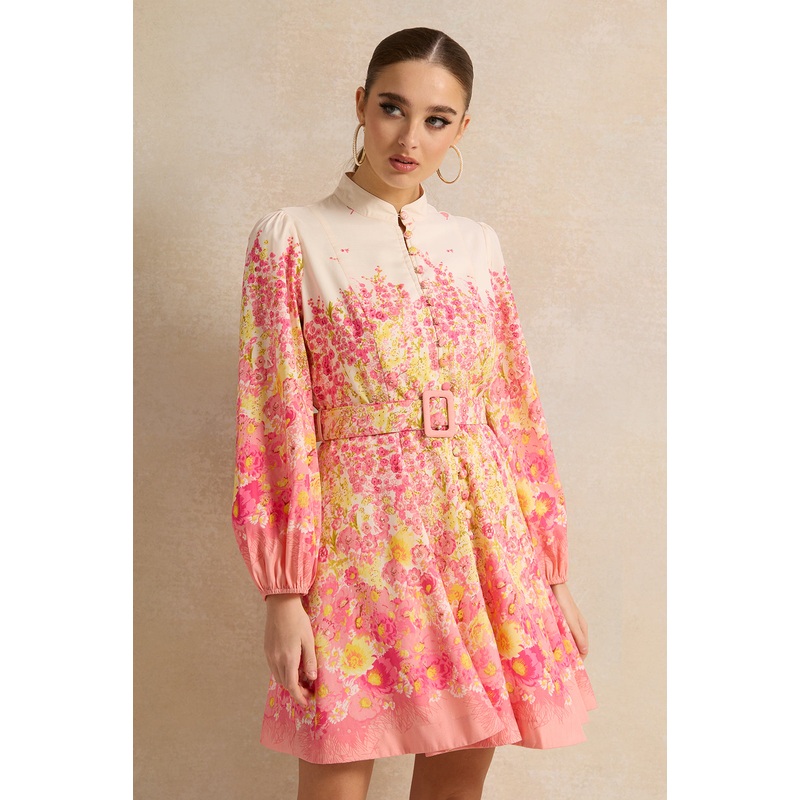 Women Pink Printed Mini Dress|UK8|UK10|UK12|UK14|UK16|UK18
