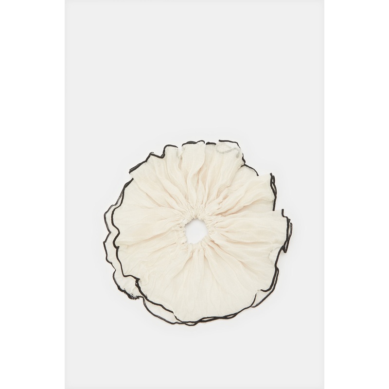 Women White Plain Scrunchy