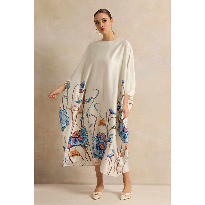 Women White Printed Kaftan Dress