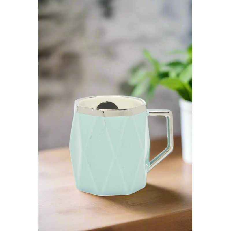 Blue Textured Electroplating Mug (13 Oz)
