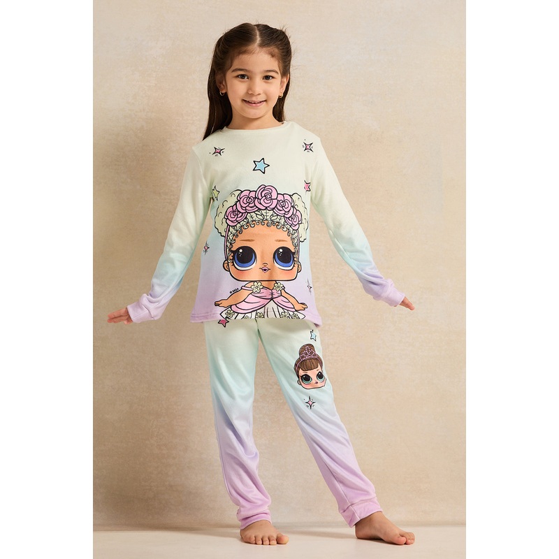 Girls Multicolour Lol Surprise Printed Pyjama Set (2 Piece)
