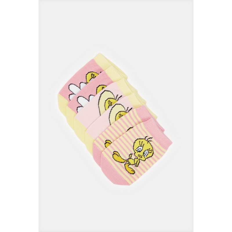 Infant Girls Assorted Tweety Character Ankle Length Socks (Pack Of 3)