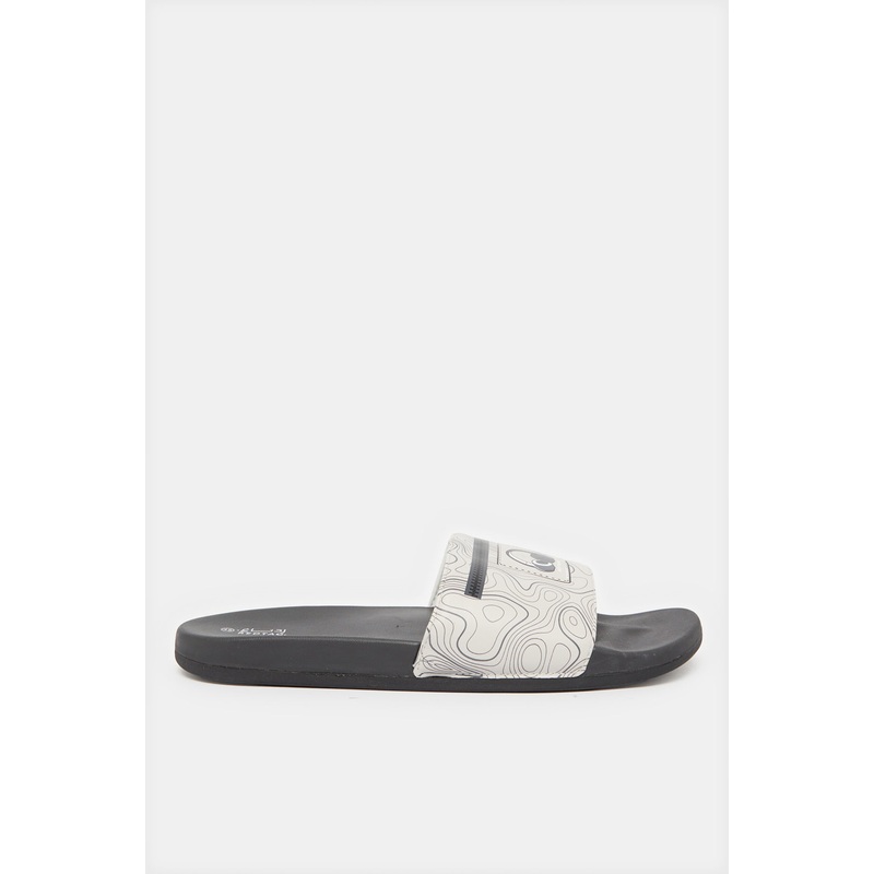 Men Black And White Printed Slide