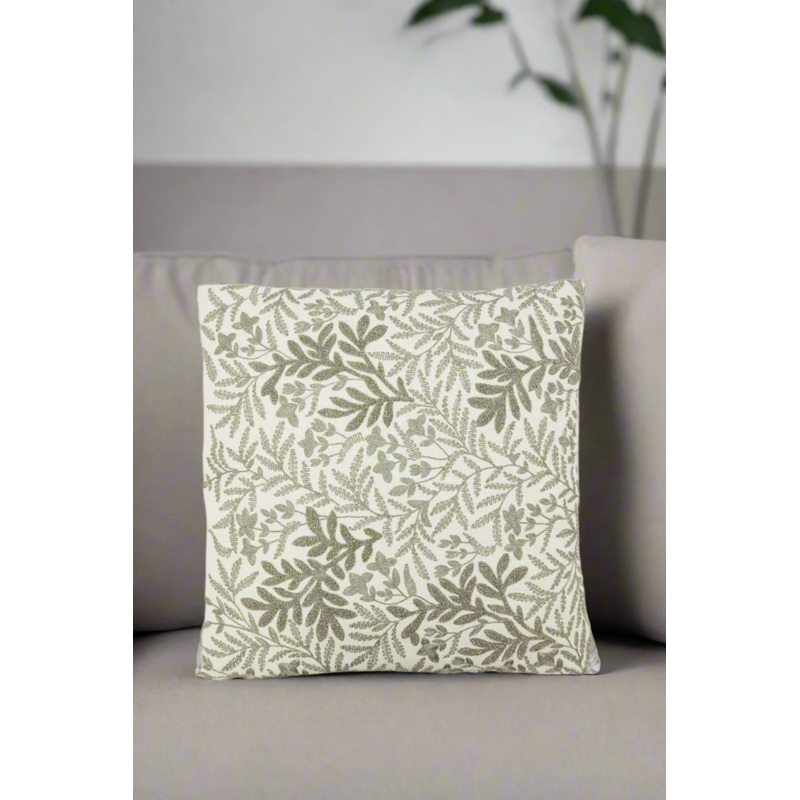 Olive Embroidered Cushion