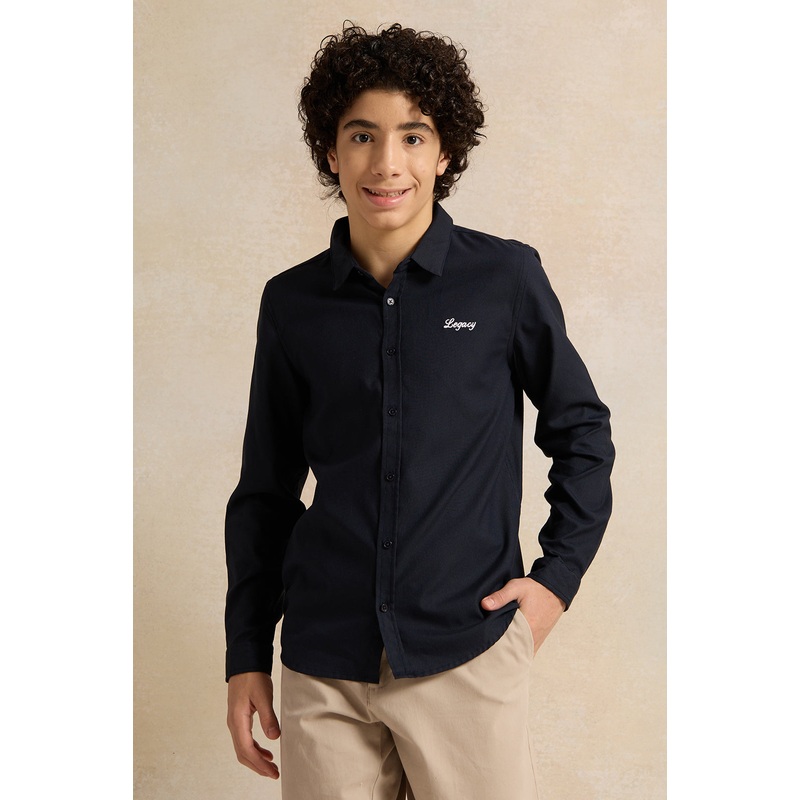 Senior Boys Navy Embroidered Shirt