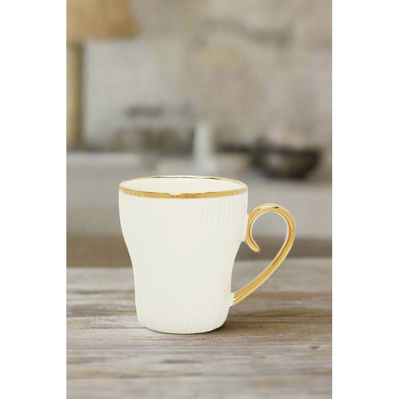 White Embellished Electroplating Mug (12.3 Oz)