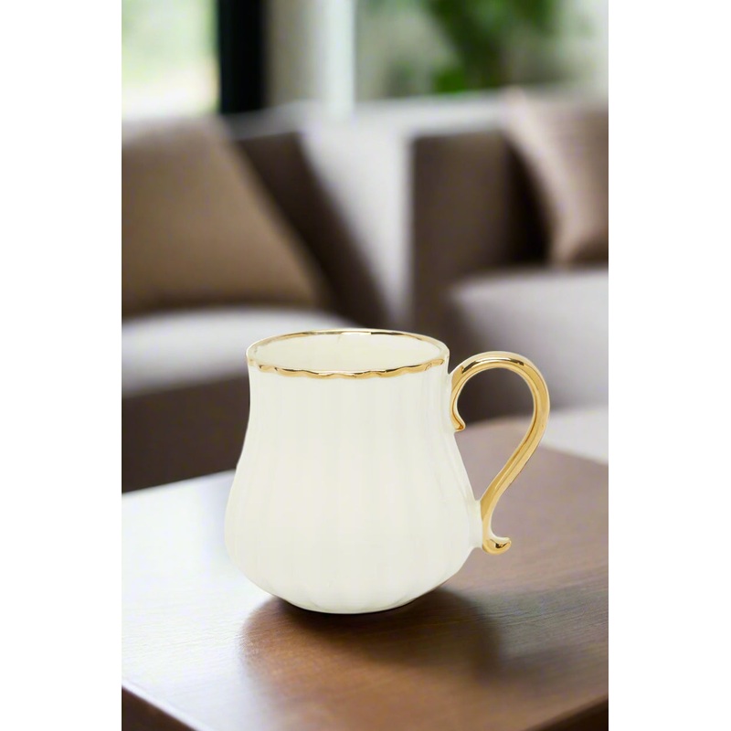 White Embellished Electroplating Mug (12.7 Oz)