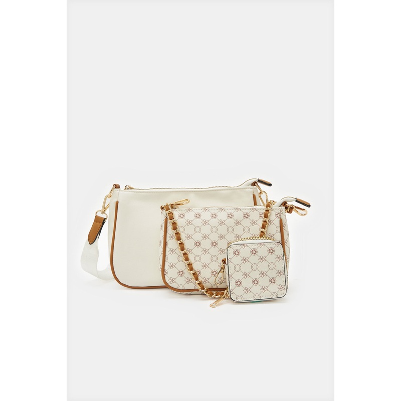 Women Beige Printed Utility Bag