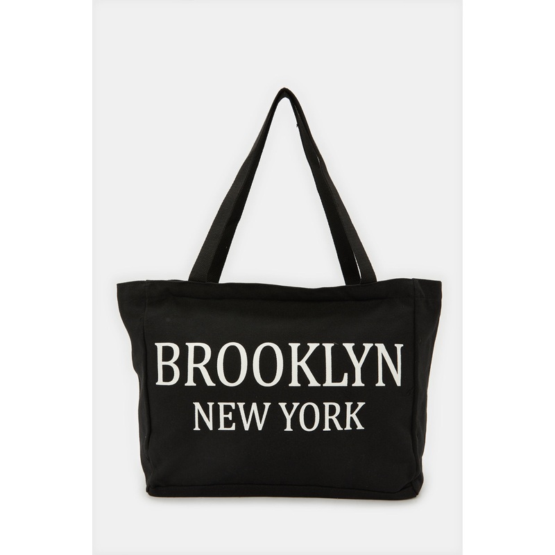 Women Black Printed Shoppers