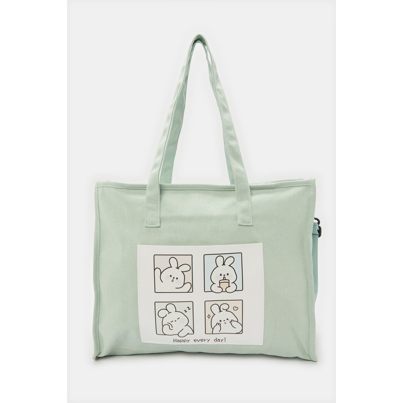 Women Mint Printed Shopper Bag