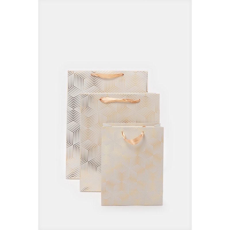 Beige Gift Bag Set (3 Piece)