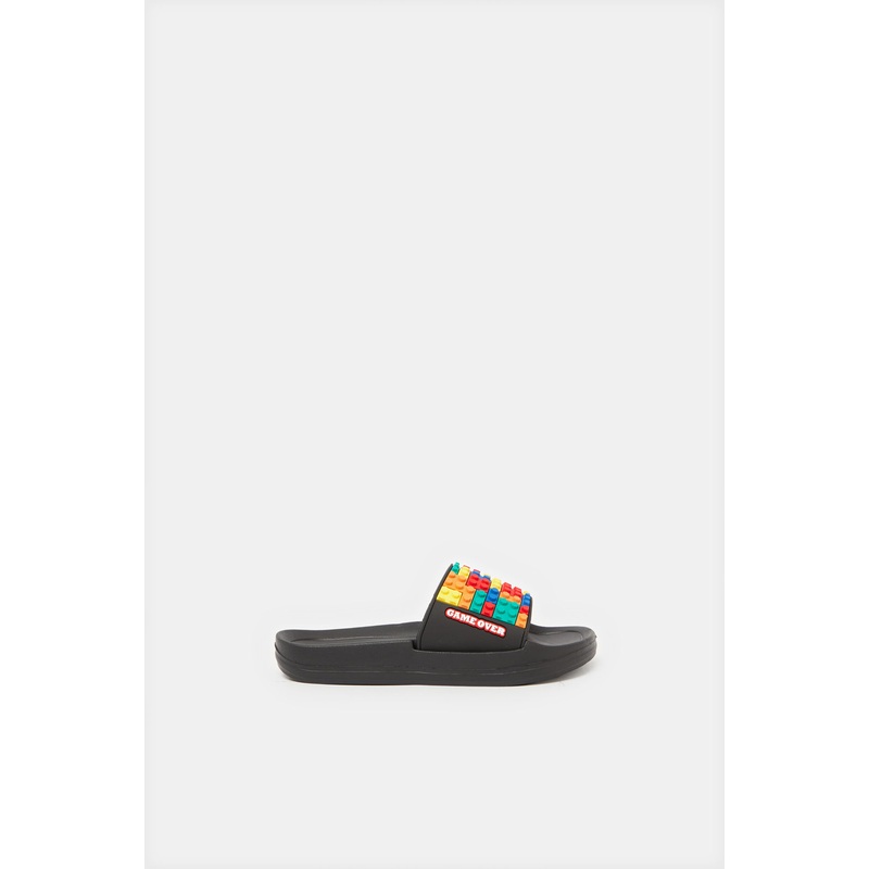 Boys Black Slide Bricks|EU25|EU26|EU27|EU28|EU29|EU30