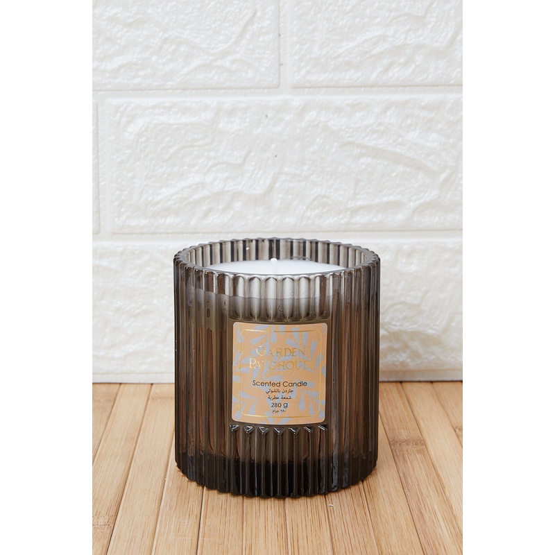 Brown Garden Patchouli Textured Glass Candle (S)