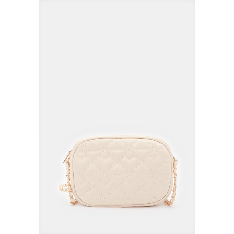 Girls Beige Embellished Crossbody Bag