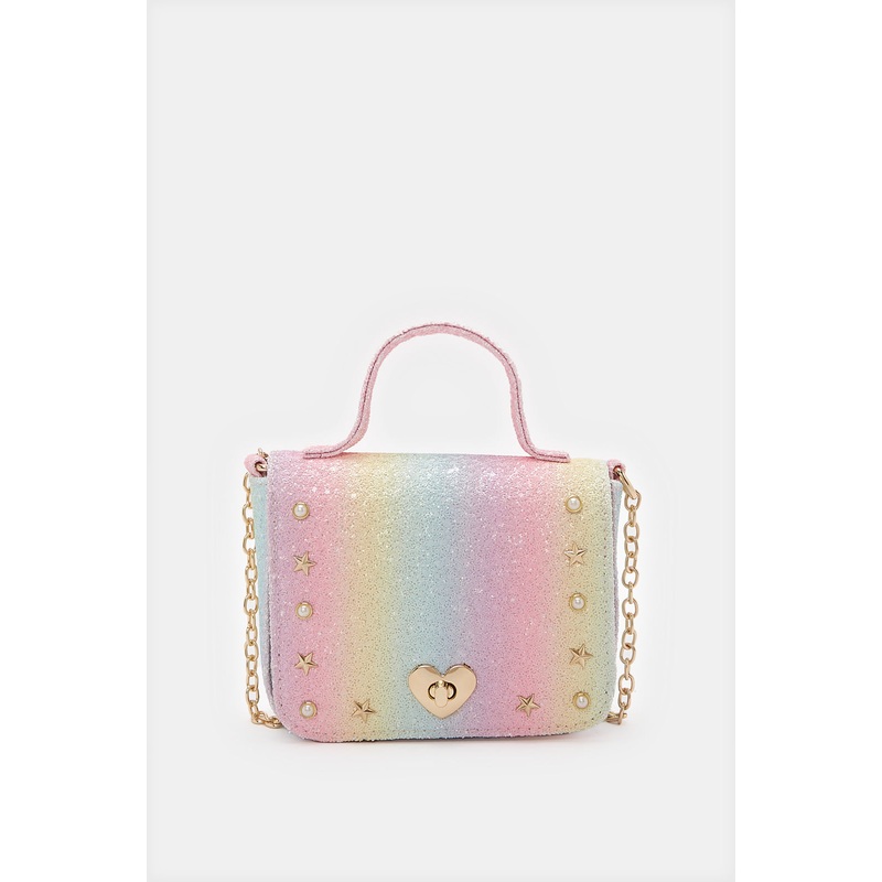 Girls Multicolour Embellished Crossbody Bag