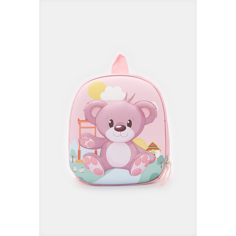 Girls Pink 3D Embellished Backpack