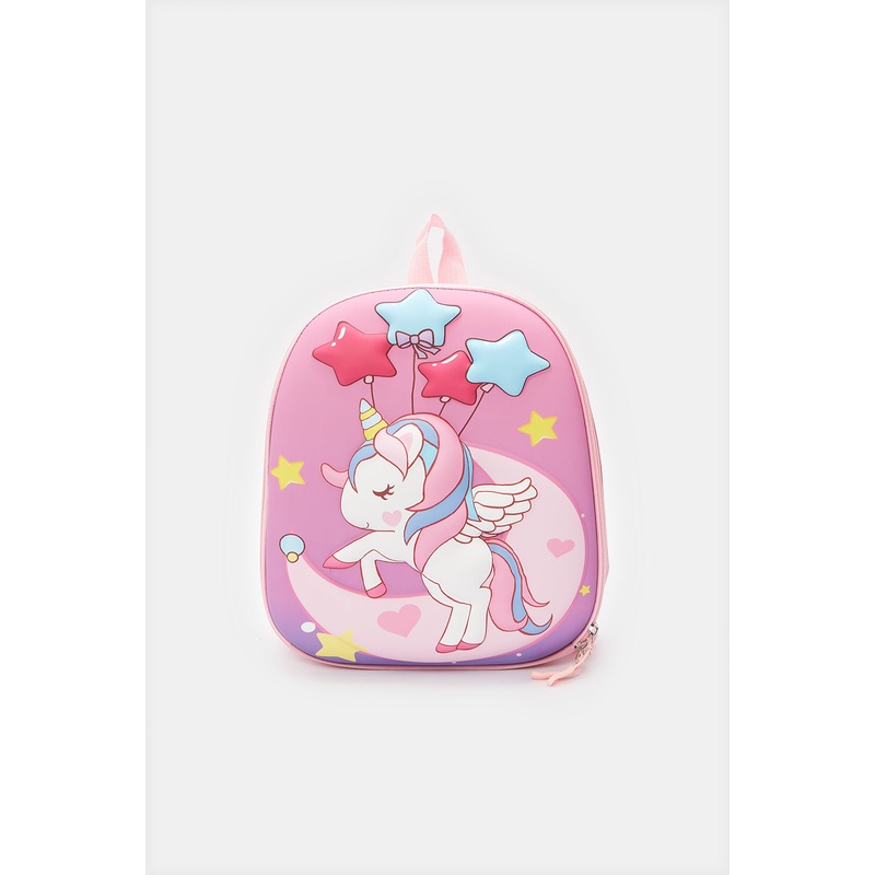 Girls Pink 3D Embellished Crossbody Bag