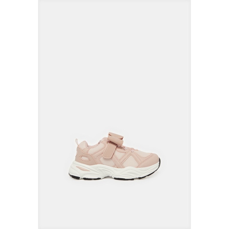 Girls Pink Colour Block Trainers
