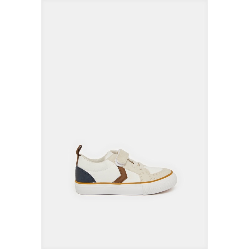 Infant Boys Cream Velcro Sneakers