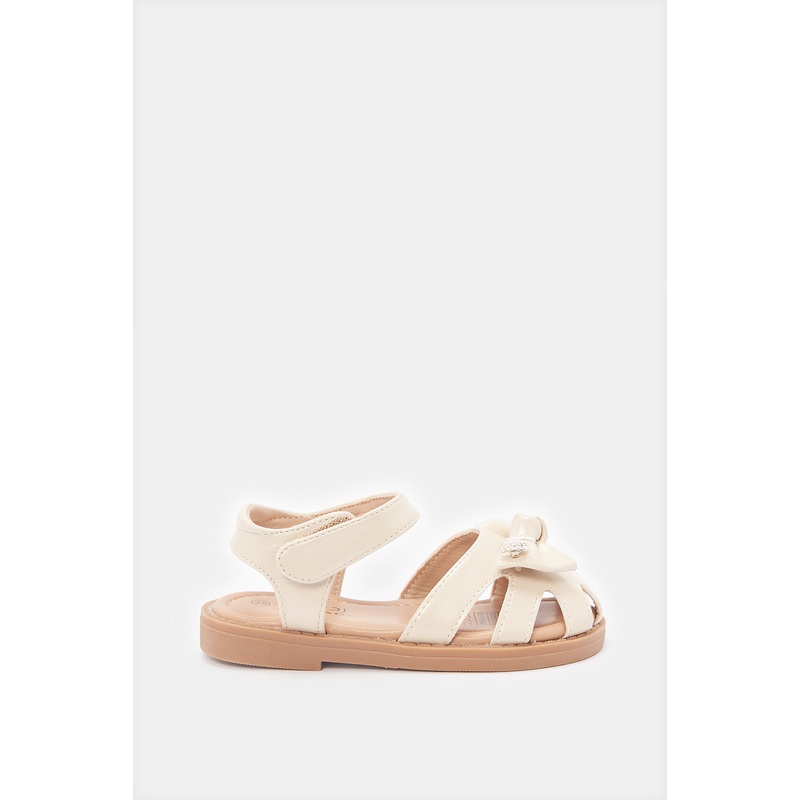 Infant Girls Cream Bow Fisherman Sandals