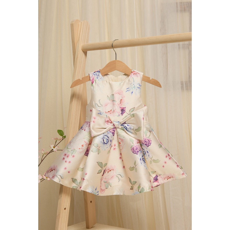 Infant Girls Ivory Digital Print Dress