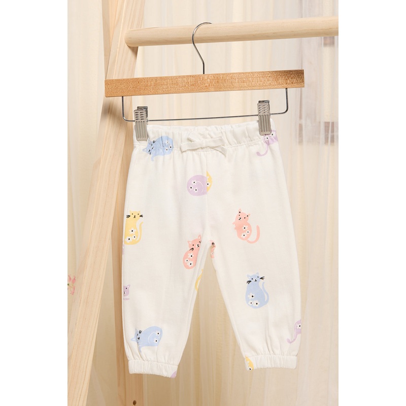 Infant Girls Ivory Printed Joggers