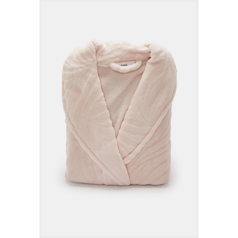 Pink Embossed Fleece Bathrobe|Medium|Large|X-Large|Xx-Large