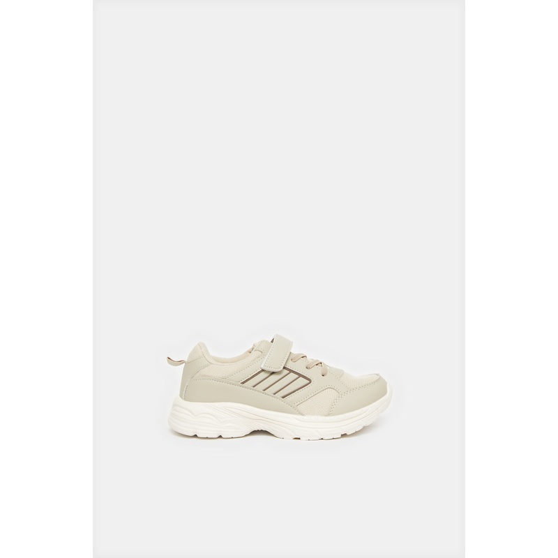 Senior Boys Beige Colour Block Sneakers
