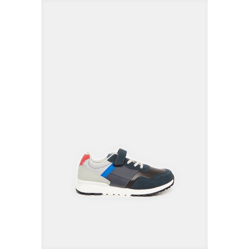 Senior Boys Navy Colour Block Sneakers