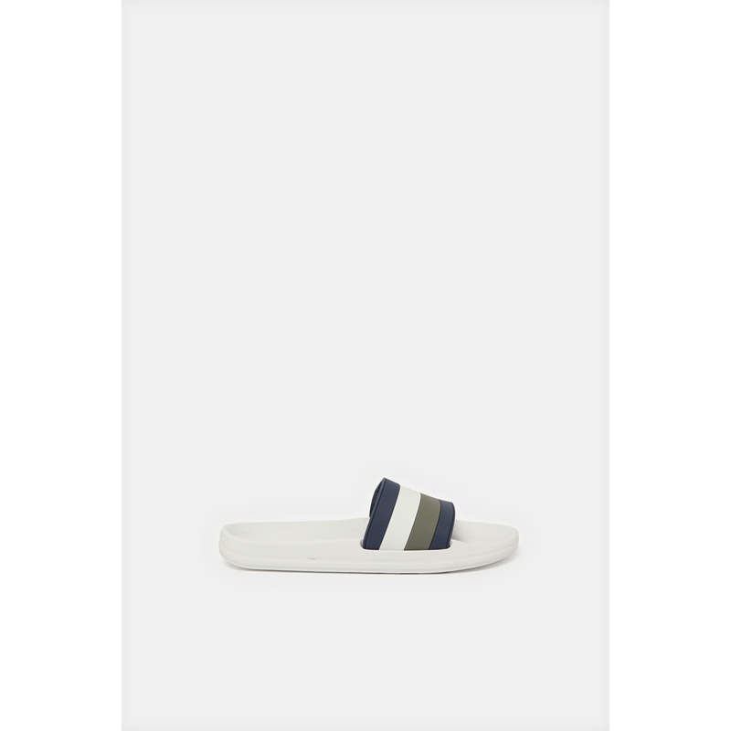 Senior Boys White Striped Slide