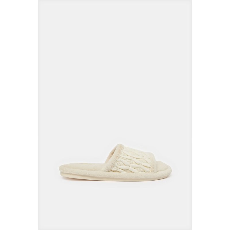 Women Beige Embossed Slipper|Small|Medium|Large