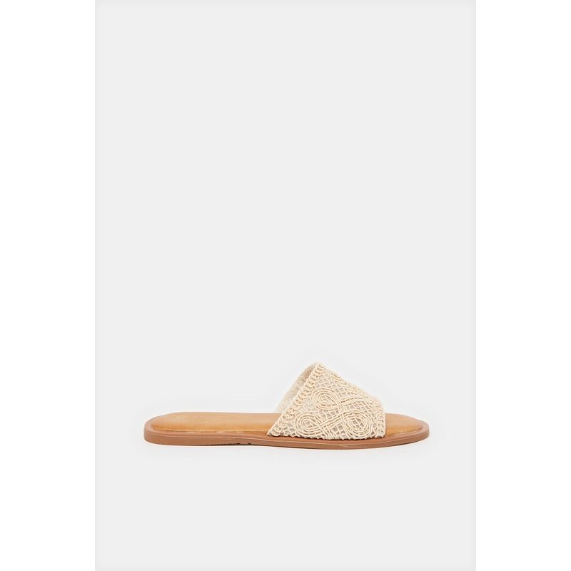 Women Beige Knitted Mule|EU36|EU37|EU38|EU39|EU40|EU41