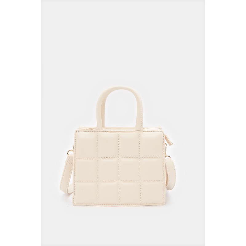Women Beige Textured Messenger Bag