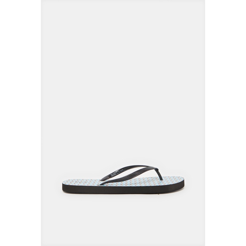 Women Black Animal Printed Flip Flop