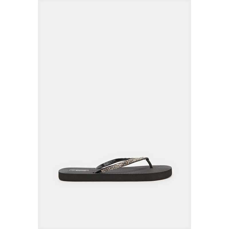 Women Black Embellished Flip Flop