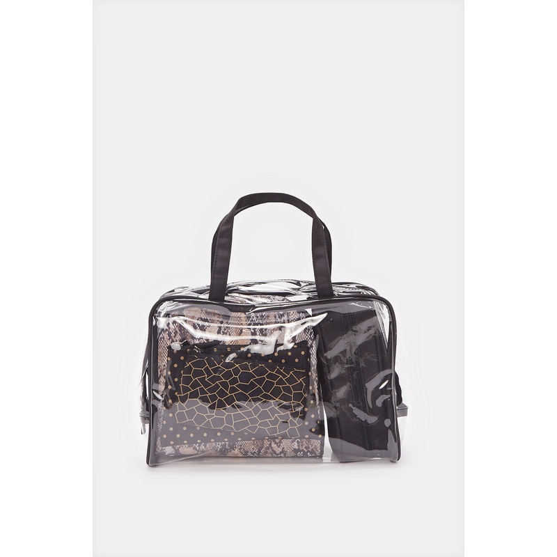 Women Multicolor Printed Cosmetic Pouch Set (4 Piece)