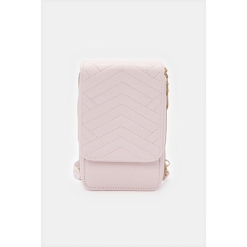 Women Textured White Mobile Purse